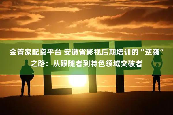 金管家配资平台 安徽省影视后期培训的“逆袭”之路：从跟随者到特色领域突破者
