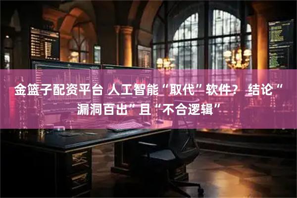 金篮子配资平台 人工智能“取代”软件？ 结论“漏洞百出”且“不合逻辑”