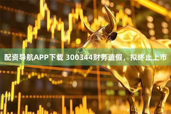 配资导航APP下载 300344财务造假，拟终止上市